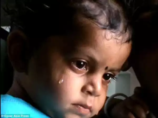 Touching Photos Of A Crying 17-Month-Old Boy Who Was Found Drinking Milk From His Mother